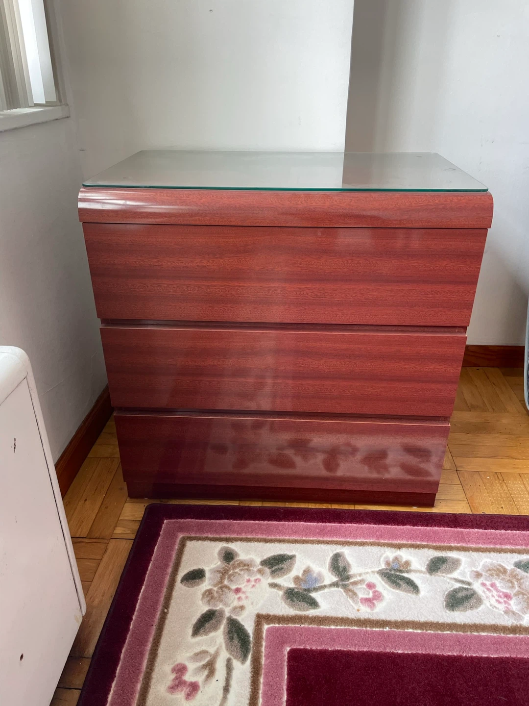 SET of 2:  3-Drawer Dresser with Glass Top - photo 4