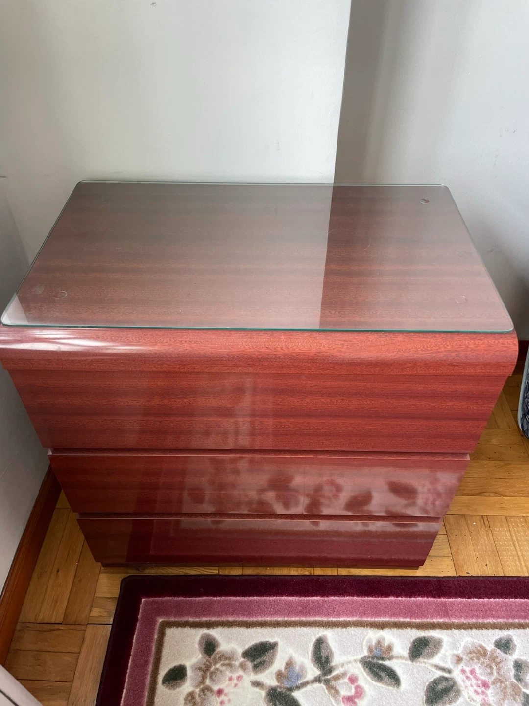 SET of 2:  3-Drawer Dresser with Glass Top - photo 5