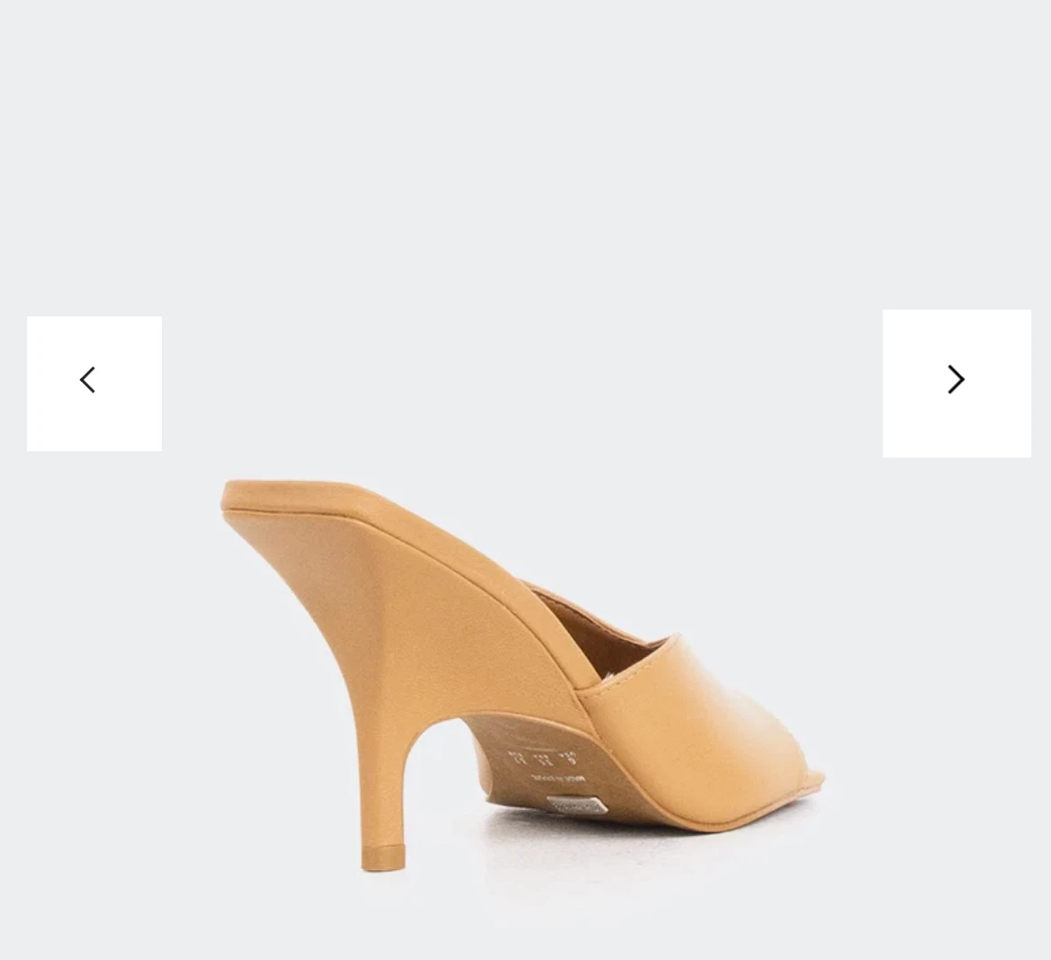 Tan Leather Square Toe Mules - 3.5" Heel - photo 2