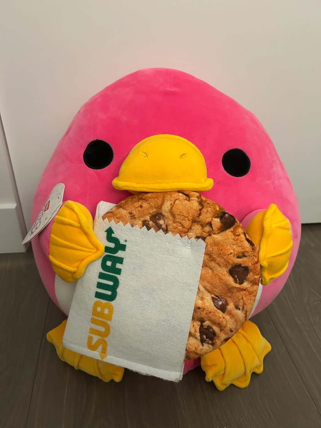Squishmallow Pink Penguin with Subway Cookie Plush