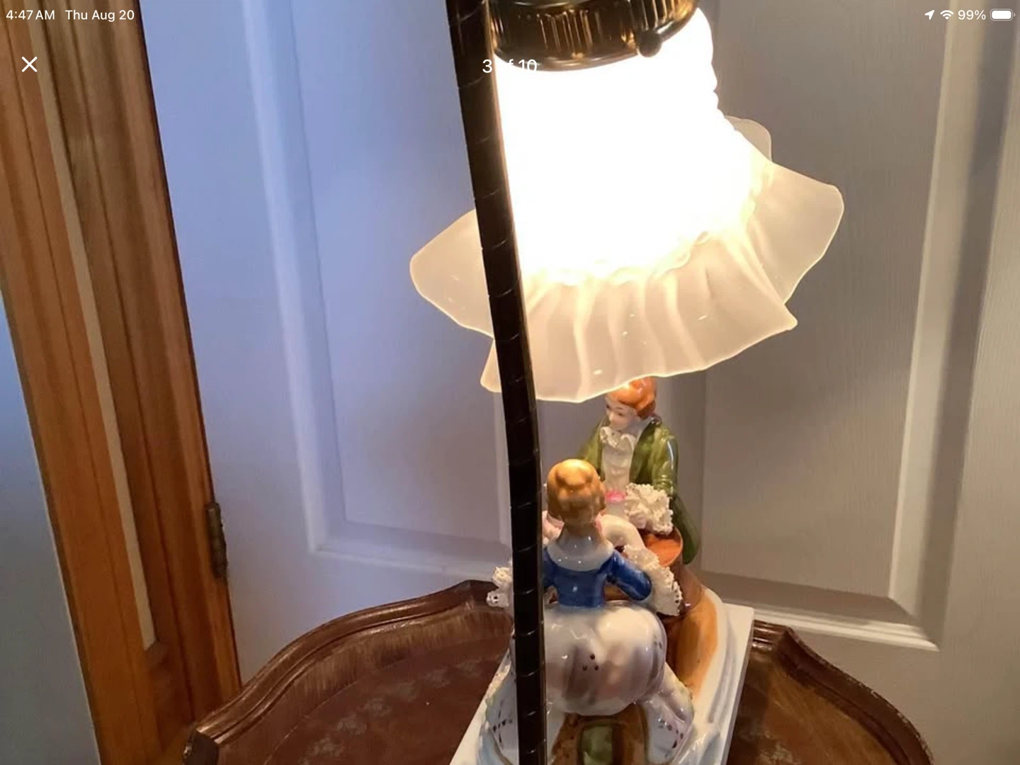 Antique Meissen Style Lamp on a Marble Base 🐞 - photo 3