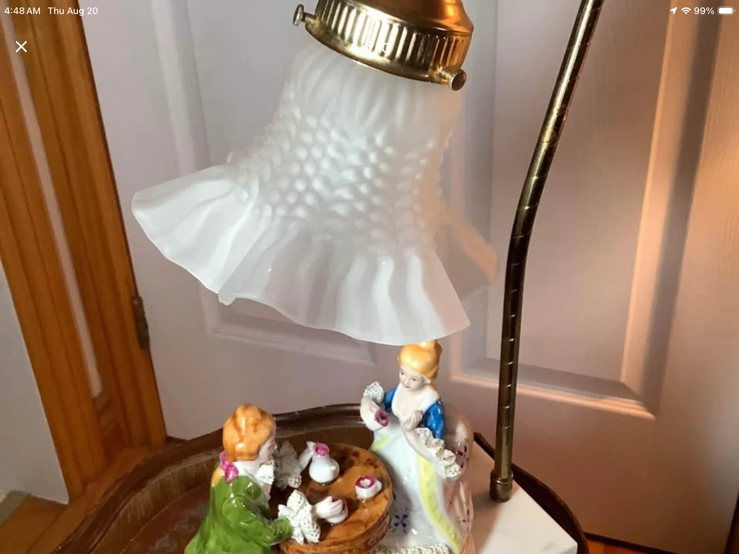Antique Meissen Style Lamp on a Marble Base 🐞 - photo 4