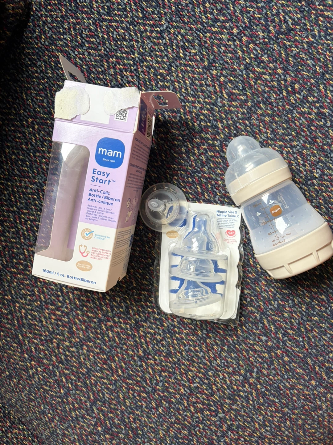 Mam baby bottle plus pack of 6 month plus nipples