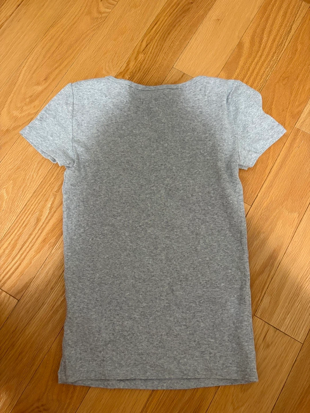 TNA Grey Ribbed Knit Short Sleeve Top XS - photo 2