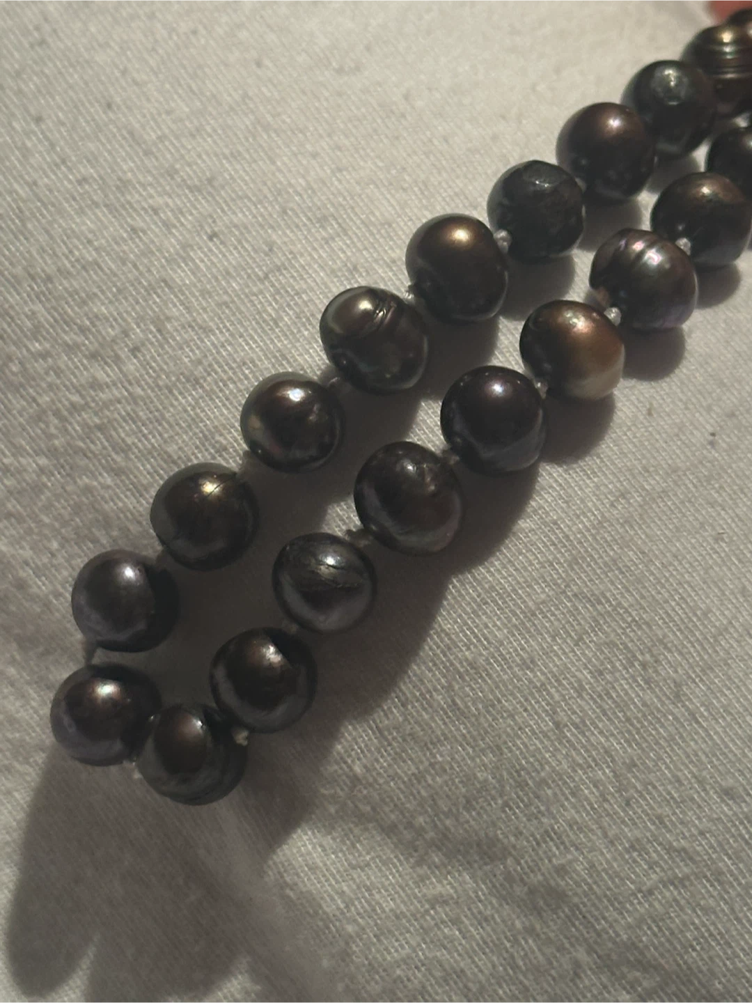Genuine Tahitian Black Pearl Necklace 17.5" Baroque 46g - photo 5