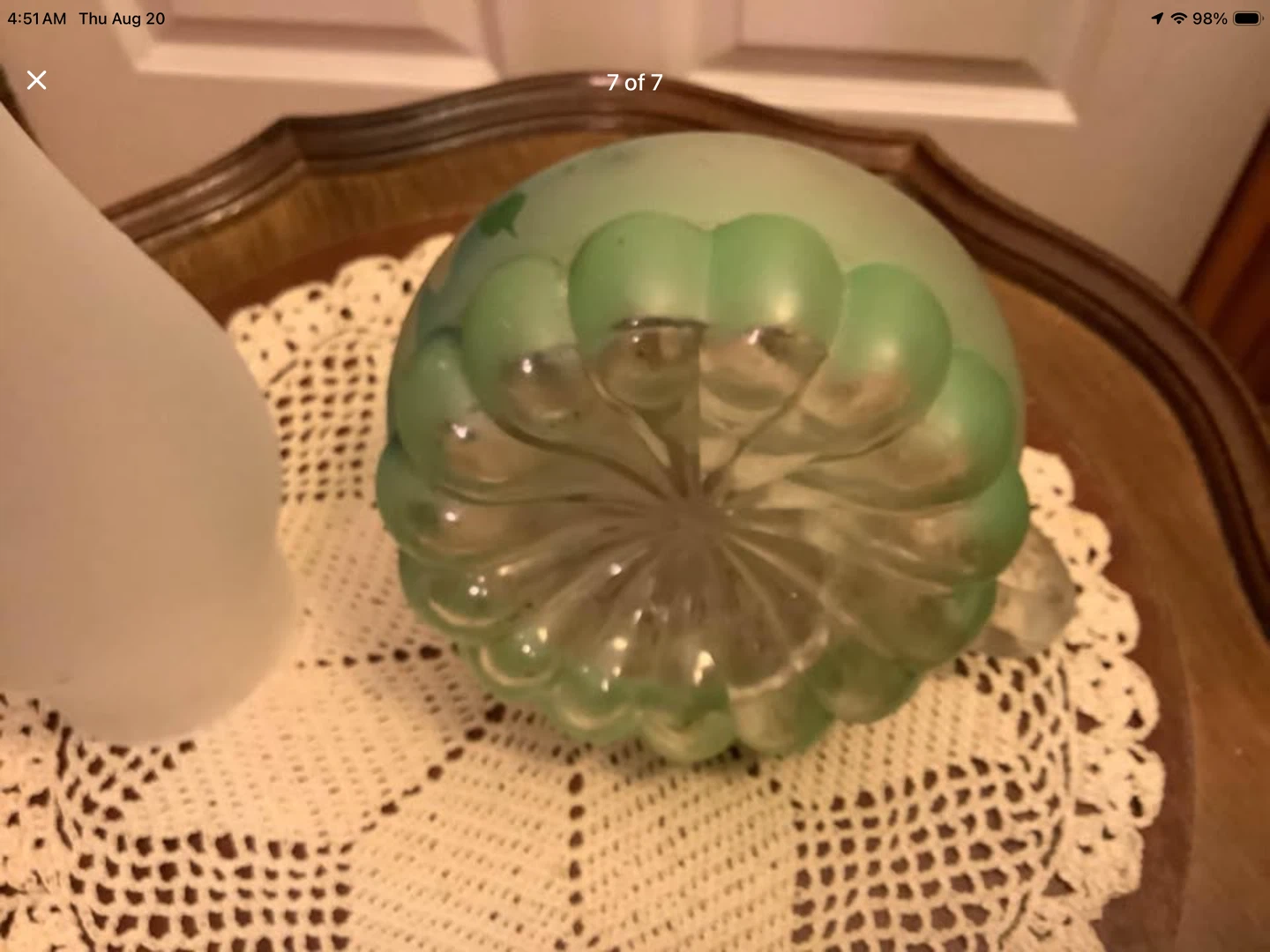 Small Vintage Flowered Pattern Finger Hole Oil Lamp 🐞 - photo 5