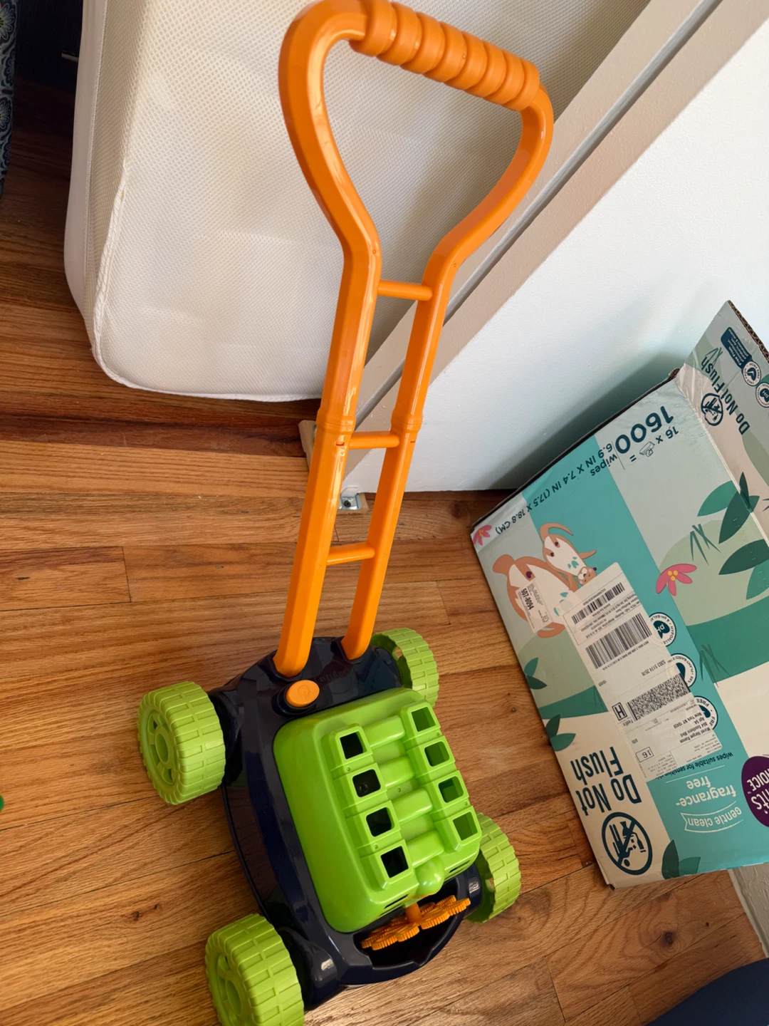 Toy Lawn Mower - Orange and Green