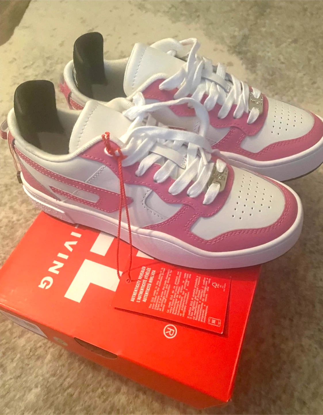 Diesel Women's White and Pink Sneakers - photo 3