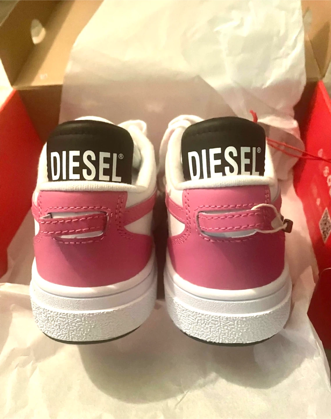 Diesel Women's White and Pink Sneakers - photo 4