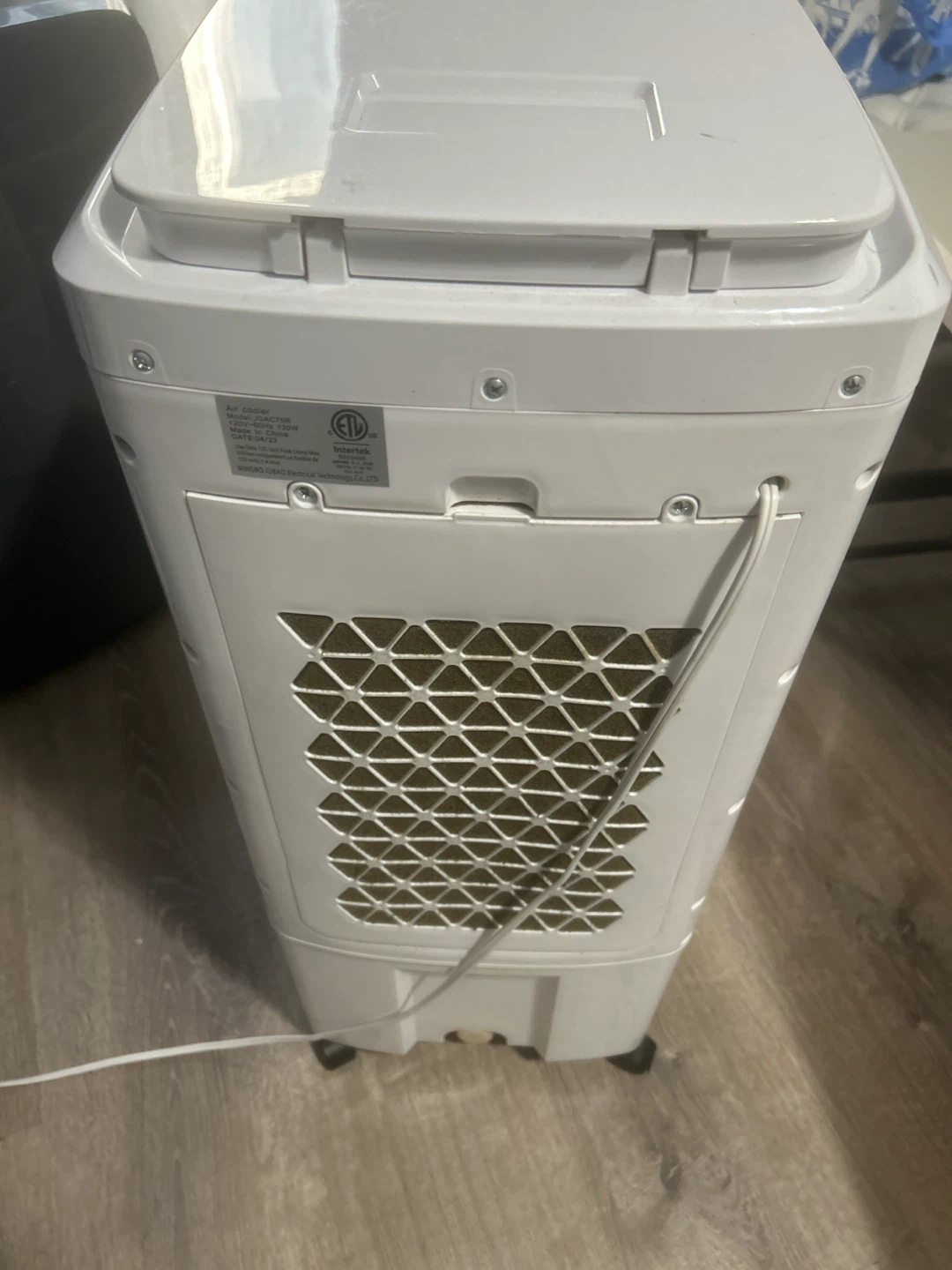 White Portable Evaporative Air Cooler with Remote - photo 2