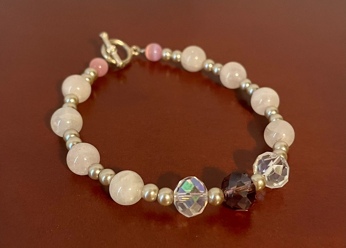 Swarovski Crystal and Rose Quartz bracelet