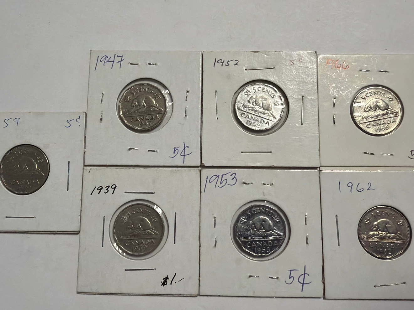 Collection of Canadian 5 Cent Coins