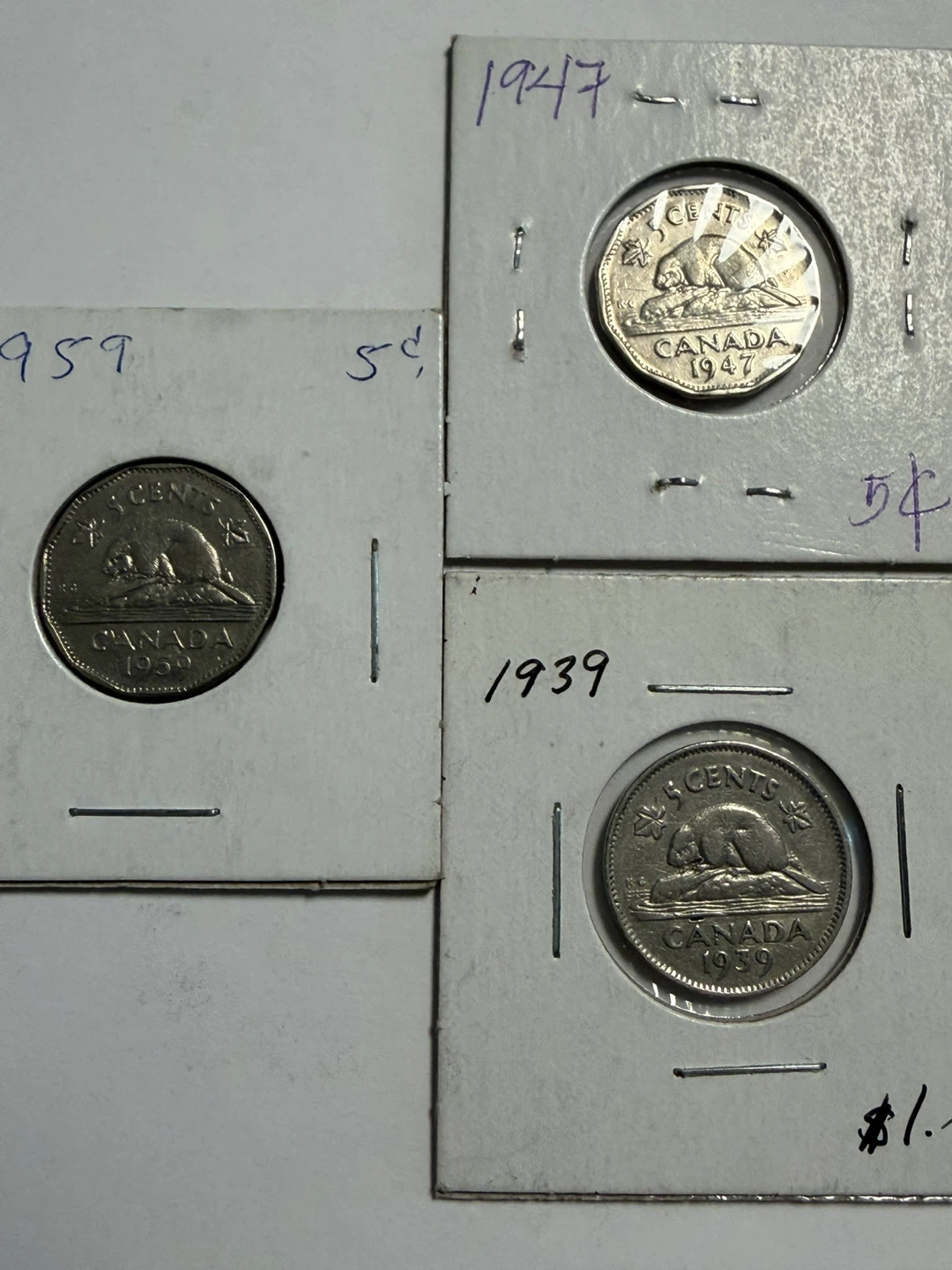 Collection of Canadian 5 Cent Coins - photo 2