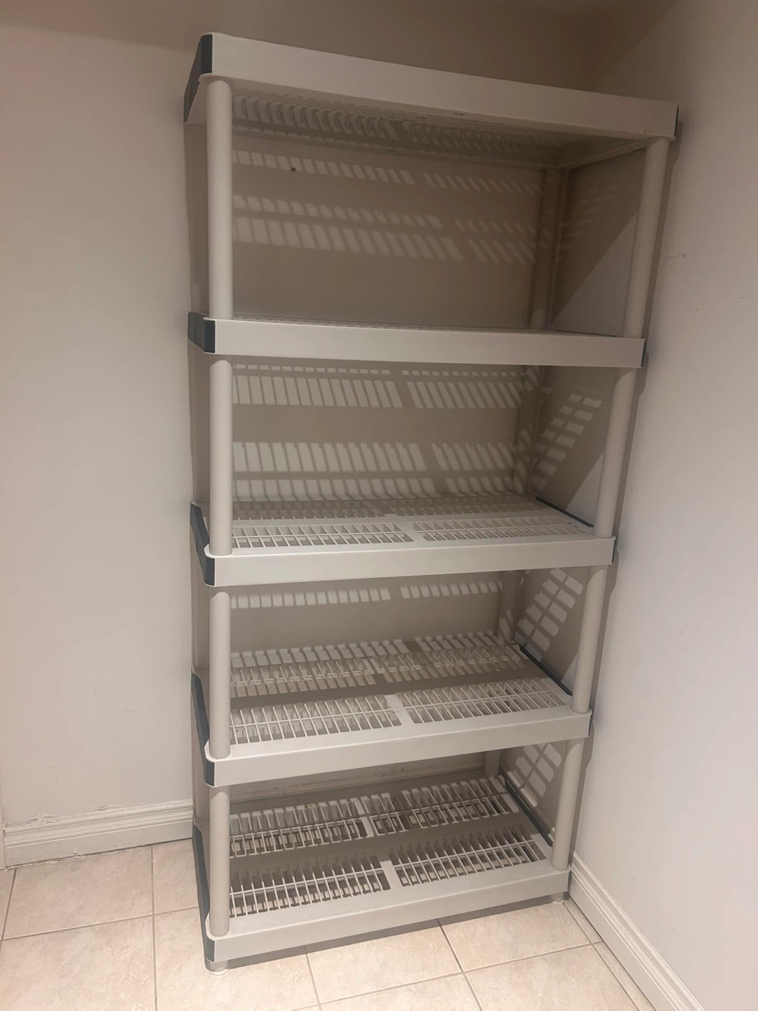 White 4-Tier Plastic Storage Shelving Unit