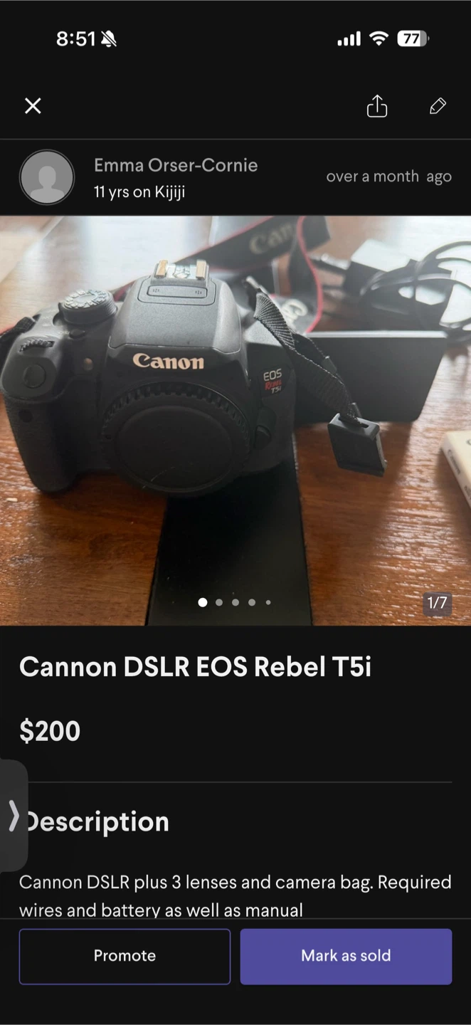 Cannon DSLR EOS Rebel T5i