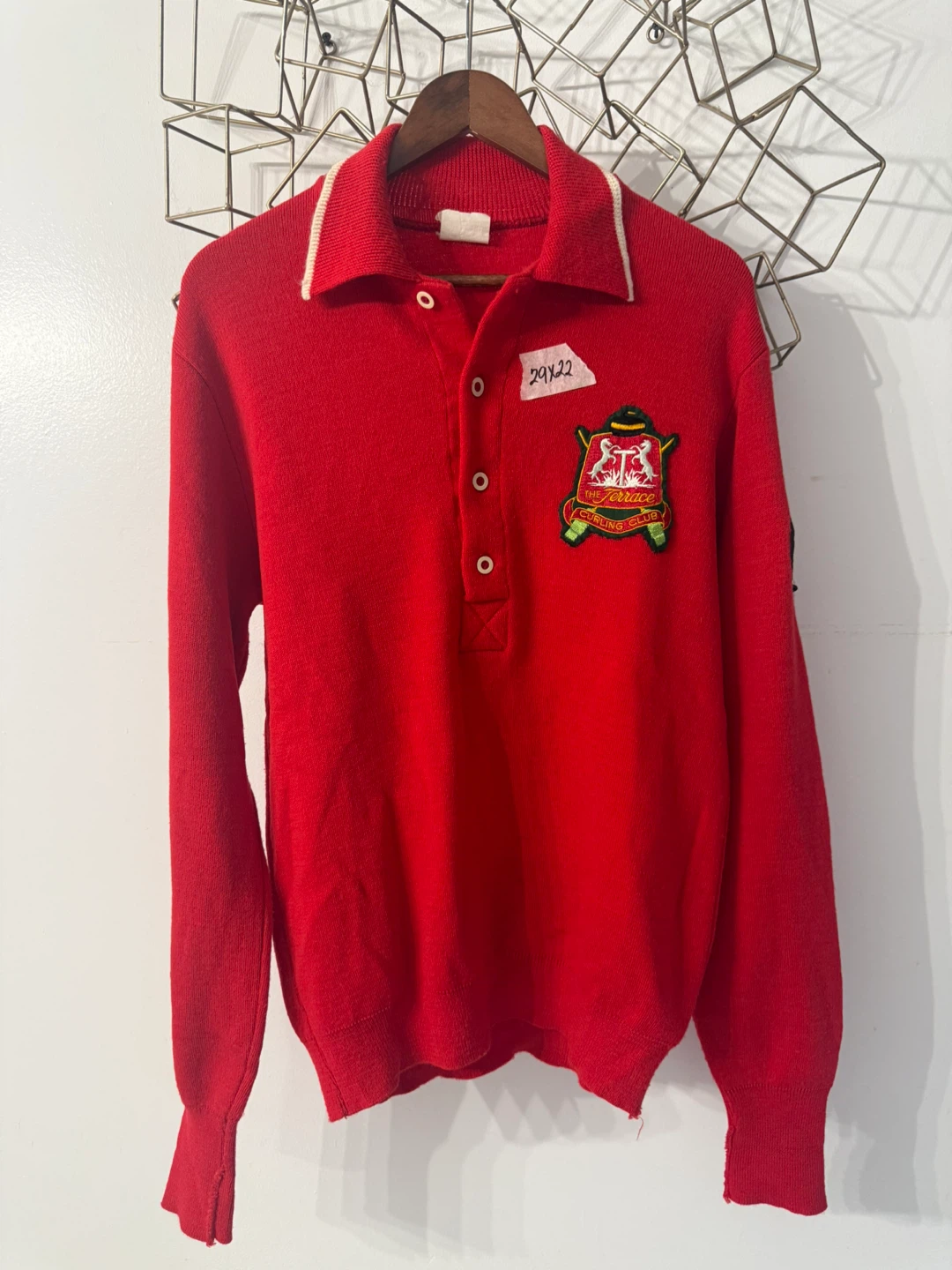 Vintage Caldwell Red Terrace Curling Club Sweater