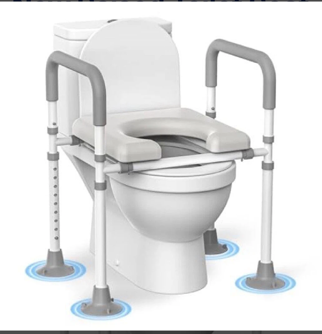 New Raised Toilet Seat with Handles: Adjustable To