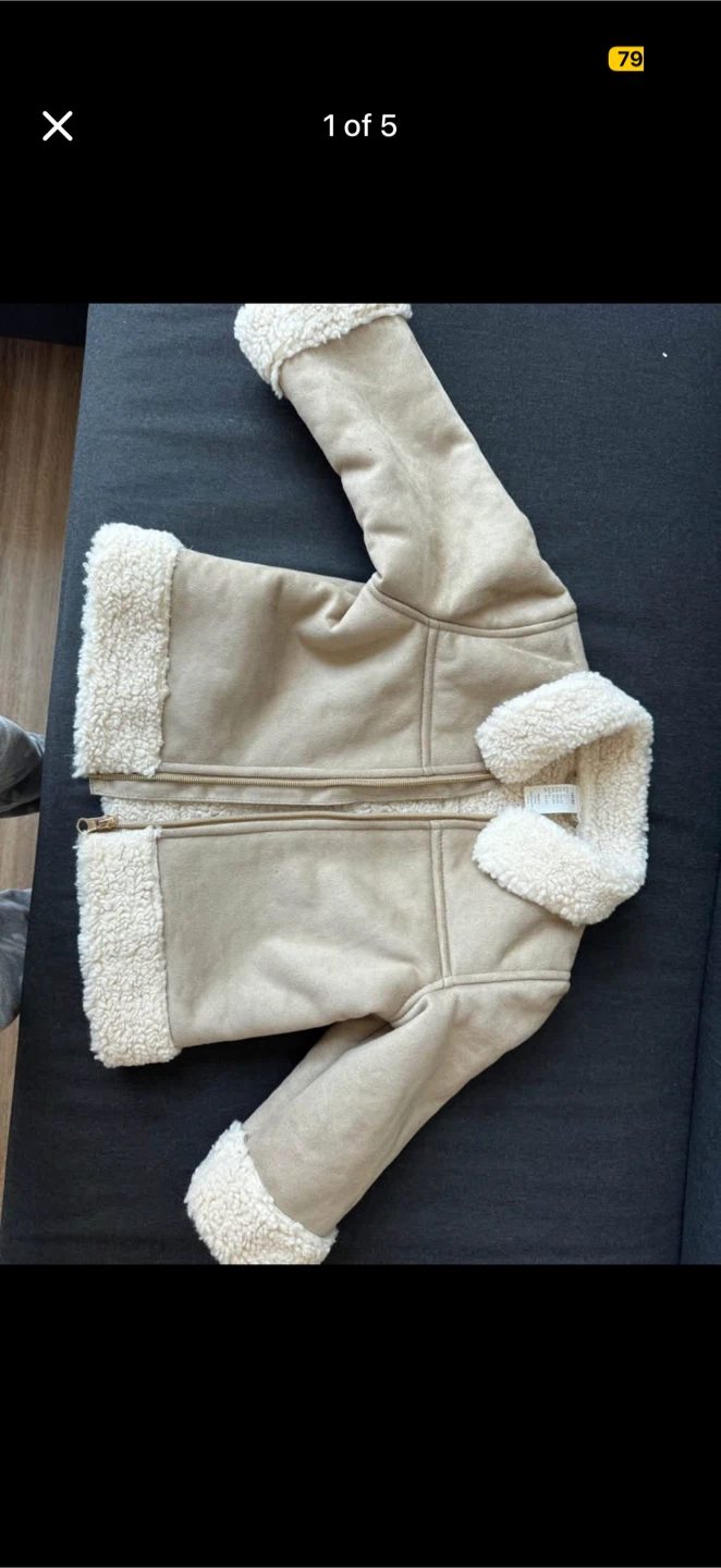 Kids Suede Sherpa Lined Jacket