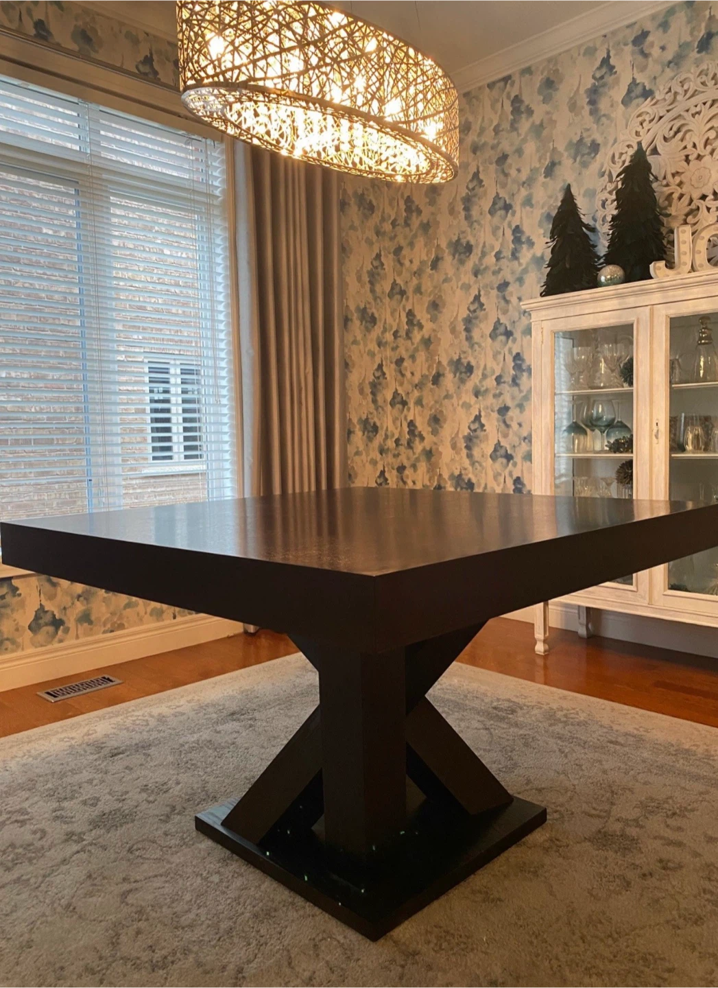SUNPAN Dark Wood Square Dining Table - photo 3