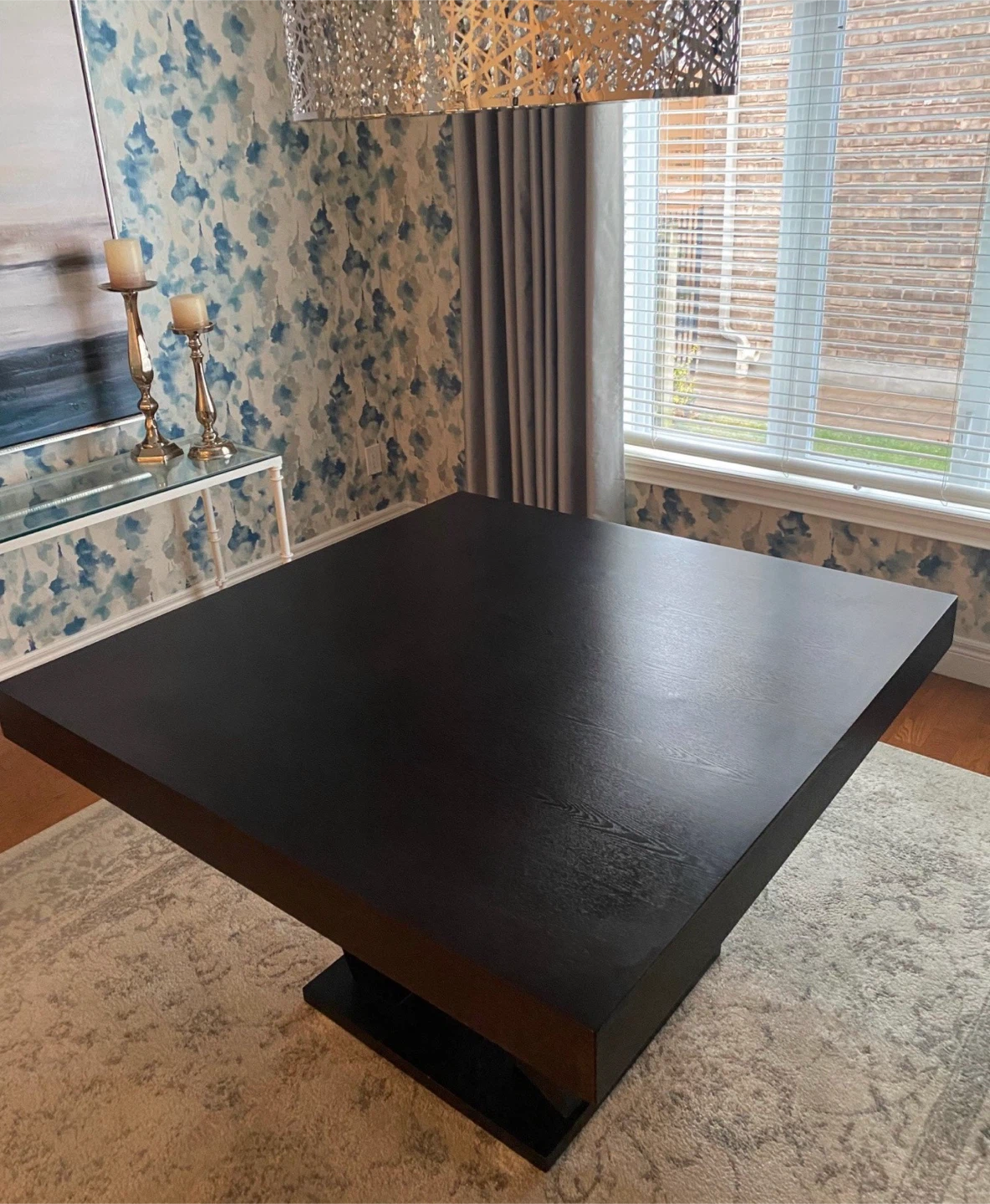 SUNPAN Dark Wood Square Dining Table - photo 4