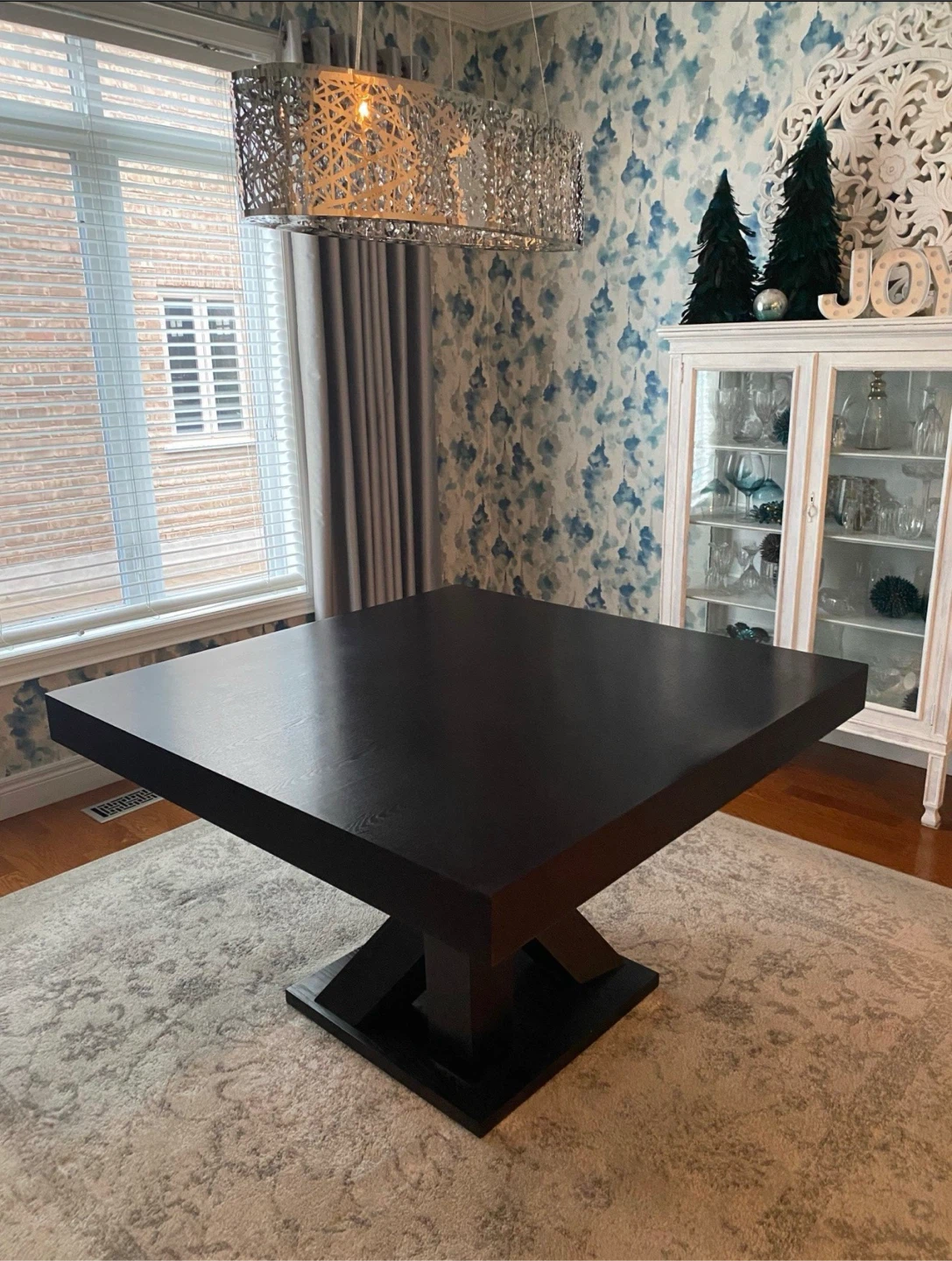 SUNPAN Dark Wood Square Dining Table - photo 5