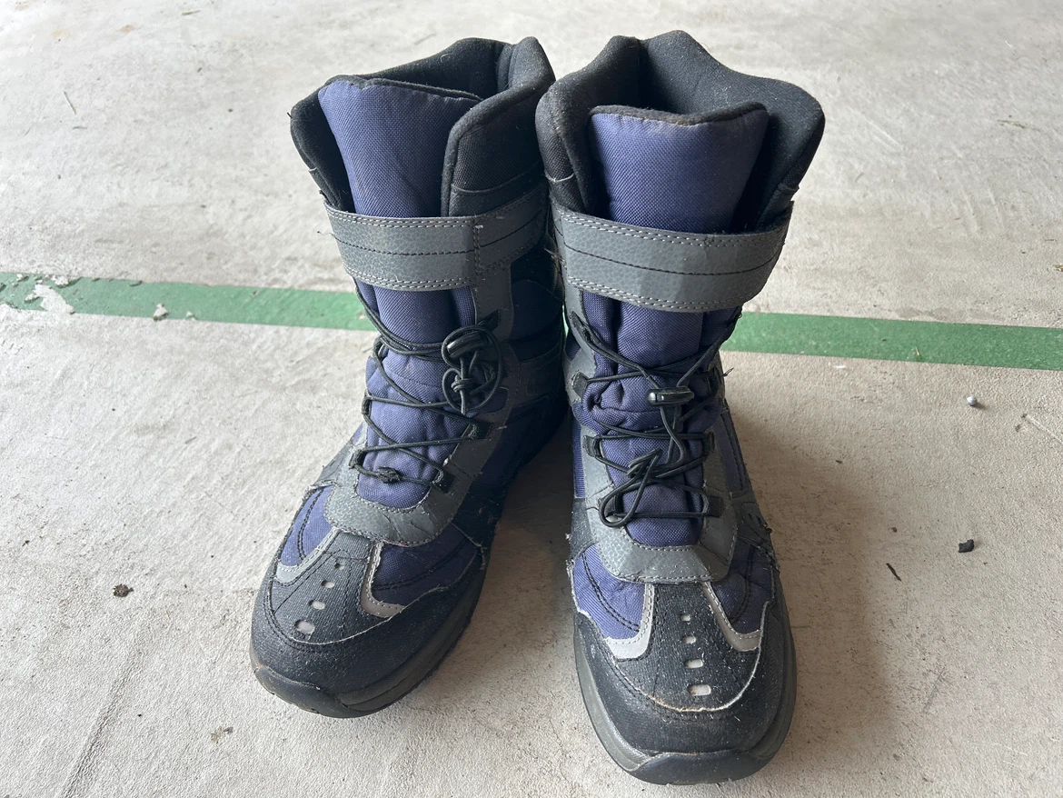 Blue and Grey Winter Boots