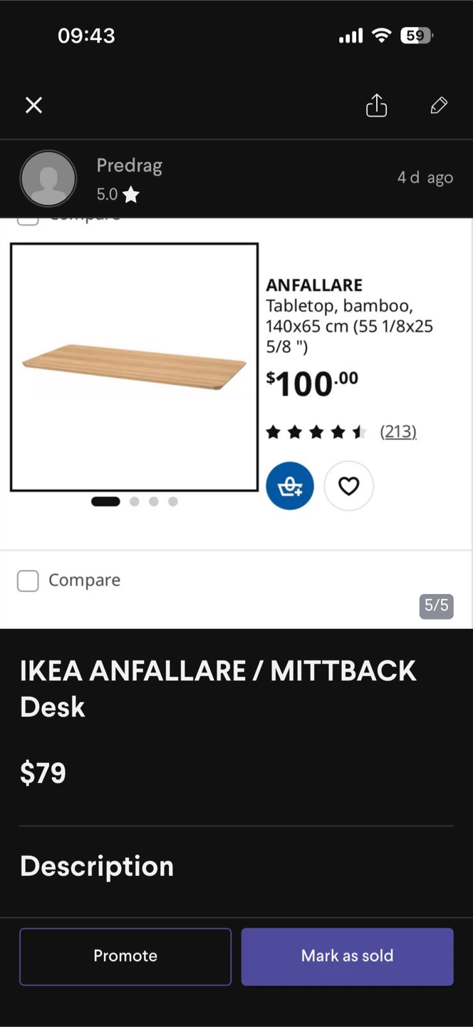 IKEA ANFALLARE / MITTBACK Desk - photo 4