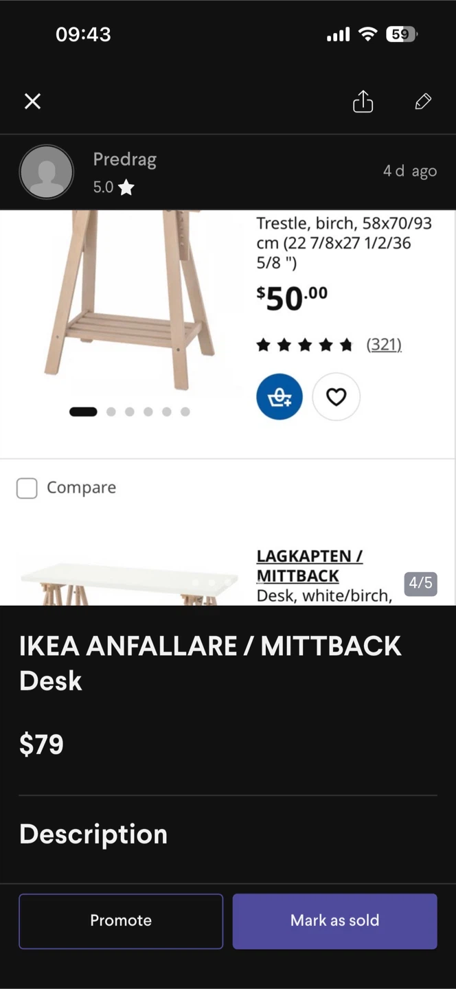 IKEA ANFALLARE / MITTBACK Desk - photo 5