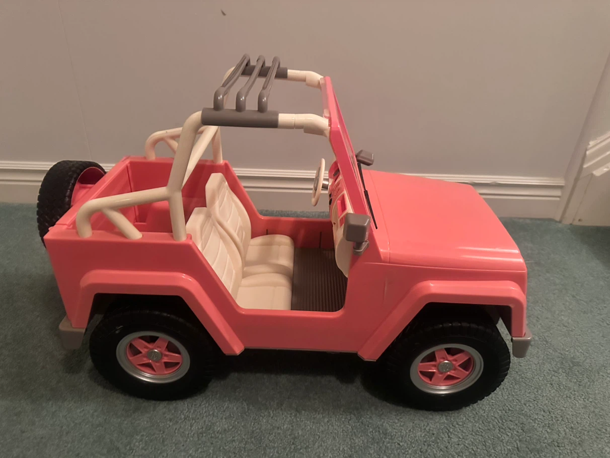 Pink Toy Jeep for Dolls
