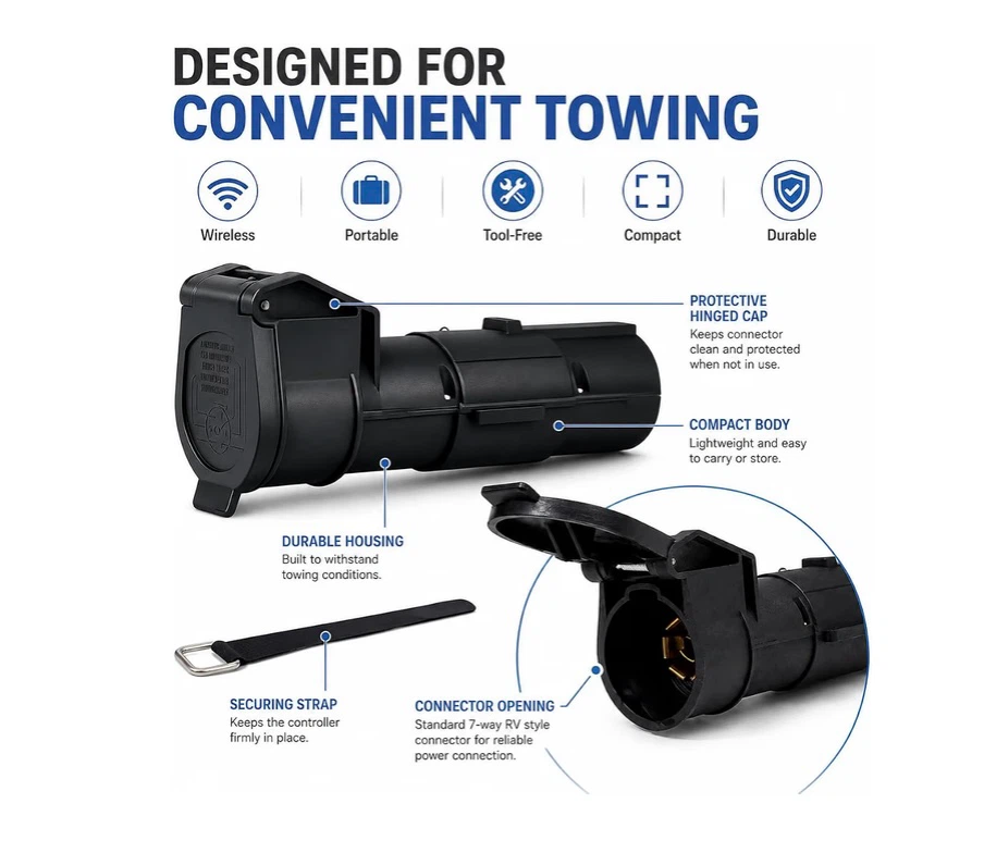 7-Way RV Style Trailer Plug Connector Adapter - photo 3