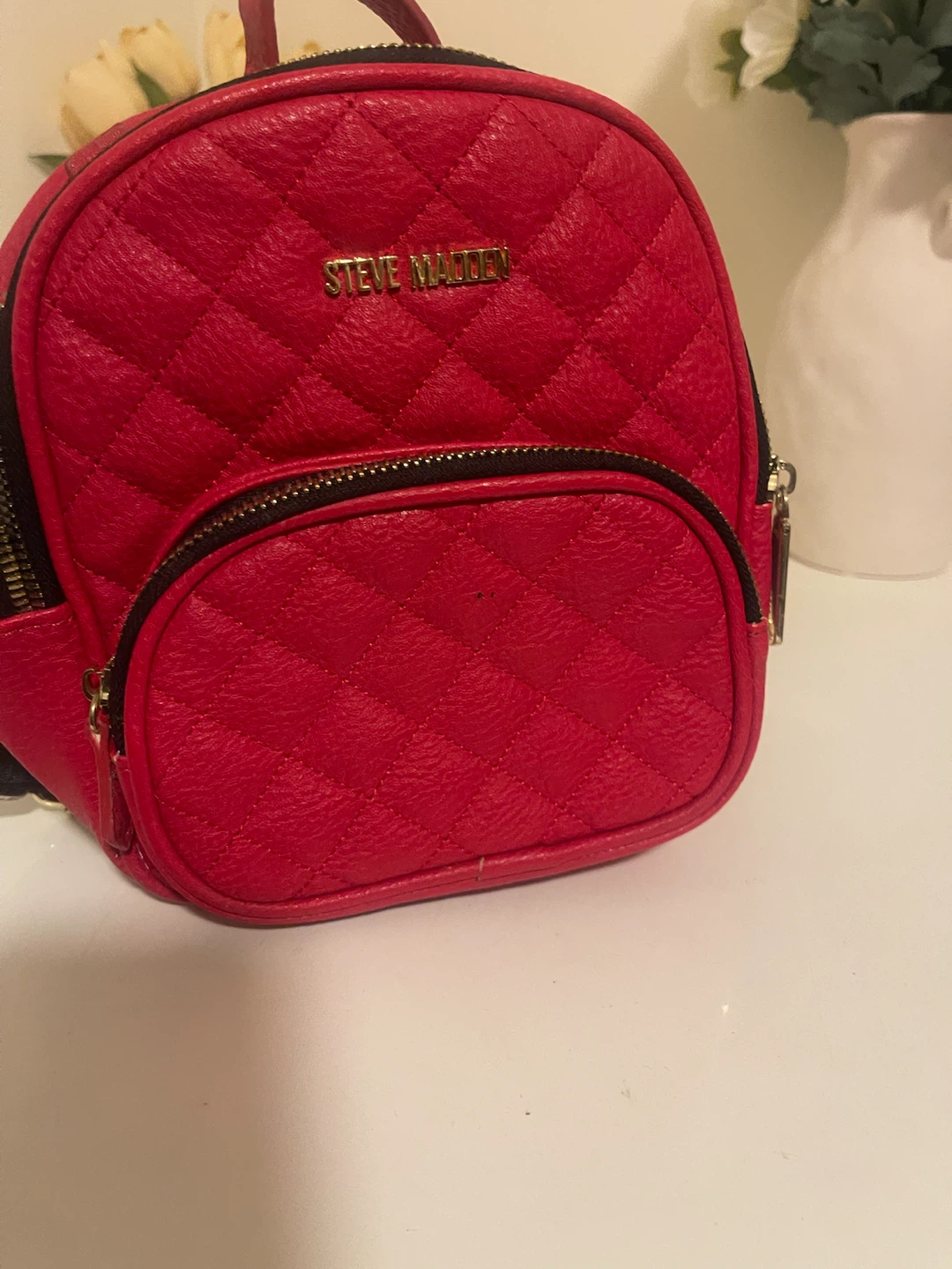 Steve Madden Red Quilted Mini Backpack - photo 3