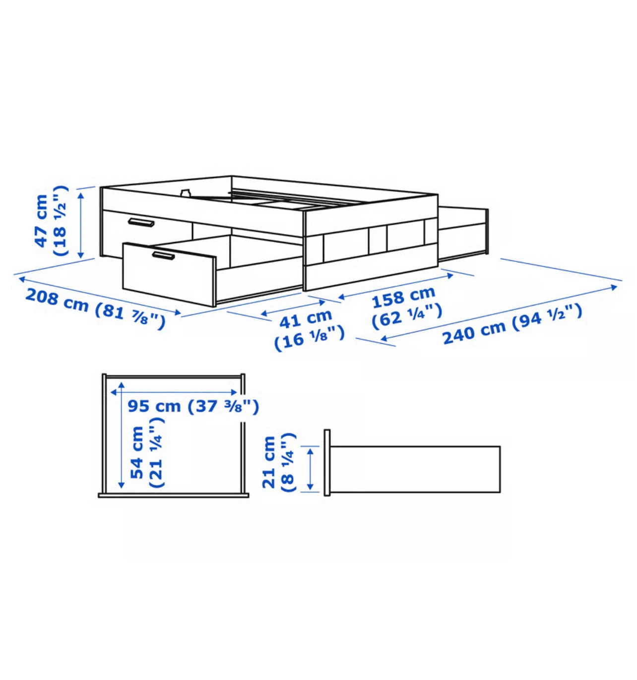 IKEA  Brimmes Storage Bed! Queen size !Moving Sale ! - photo 3