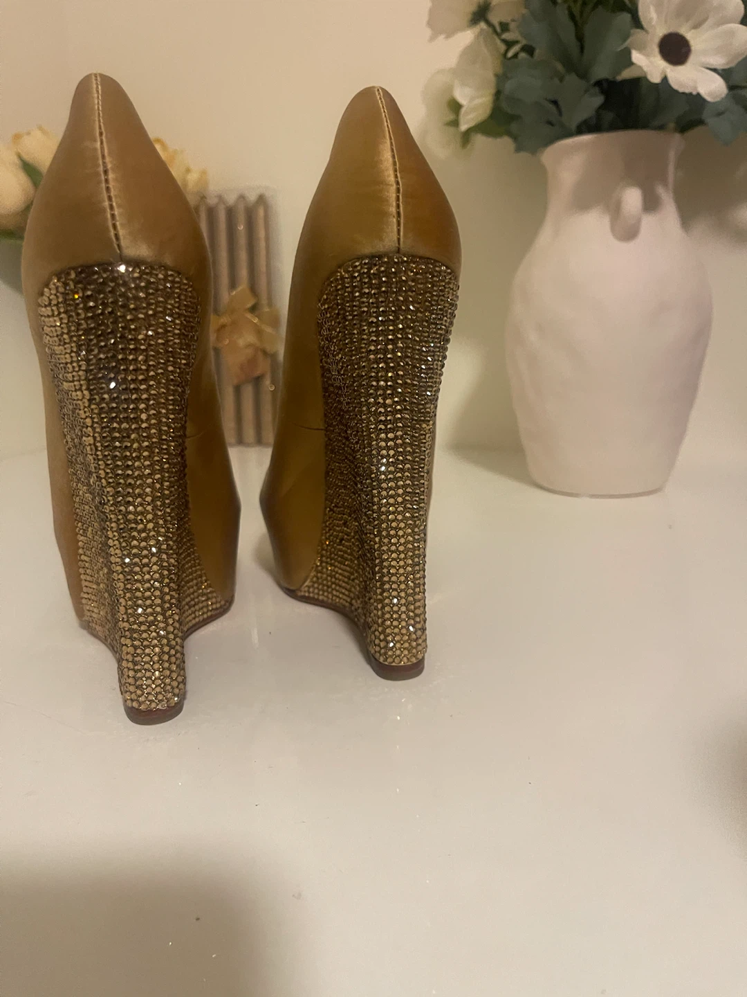 ZiGiny Gold Sparkle Wedge Heels - photo 3