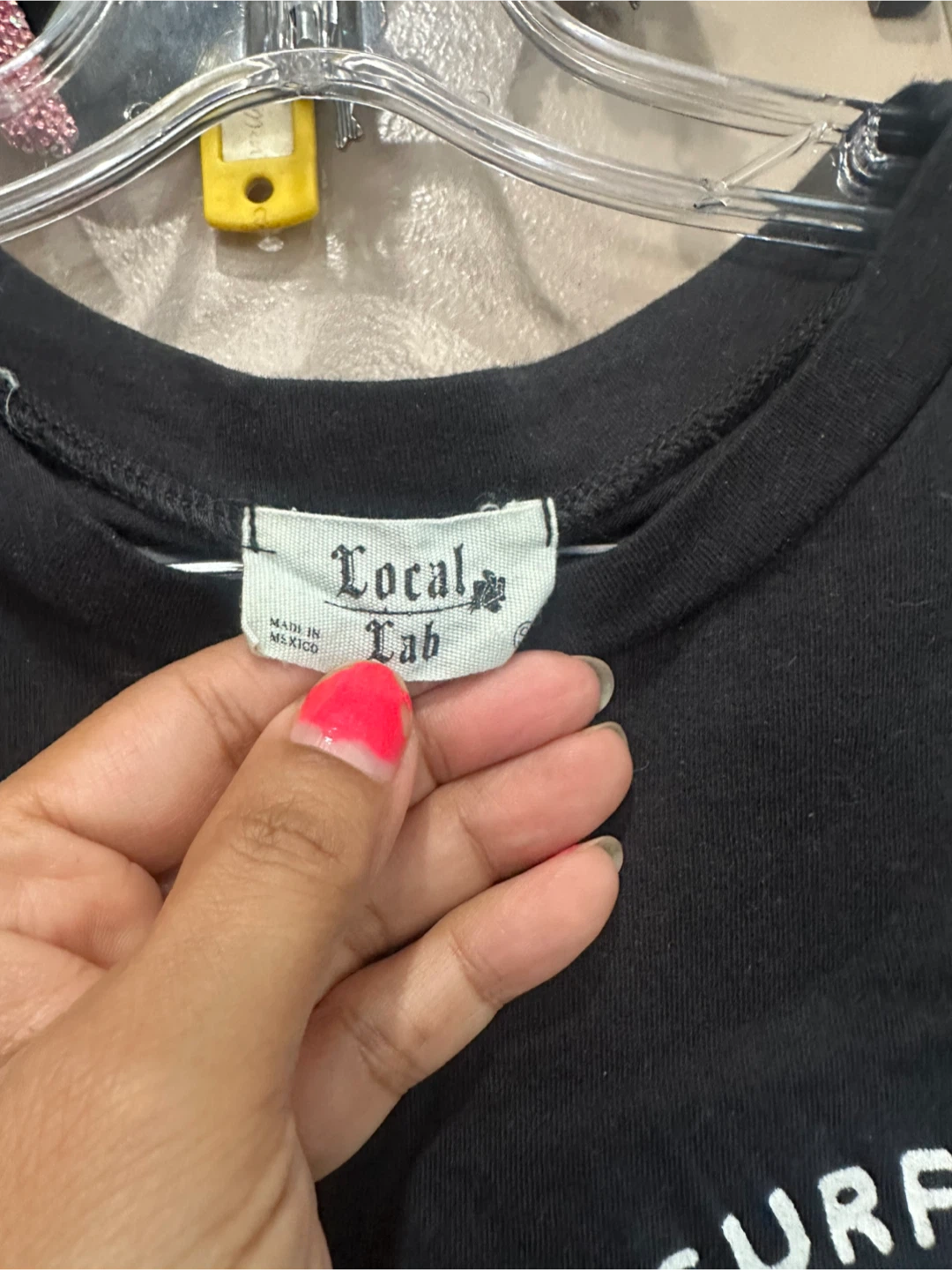 Local Lab Black Cropped T-Shirt Skeleton Beach Graphic - photo 2