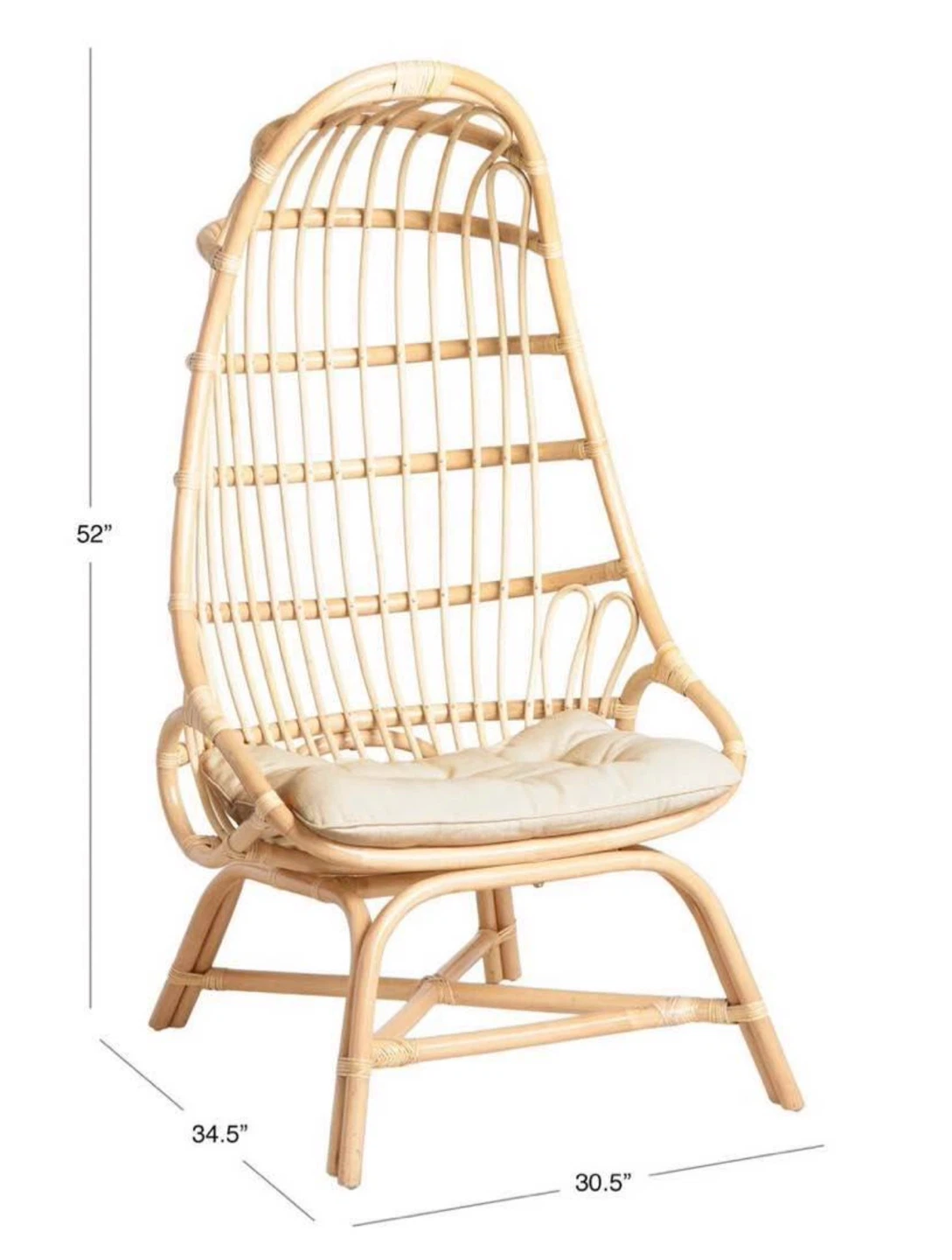 Beautiful Natural Raton wicker caccon  Chair - photo 2