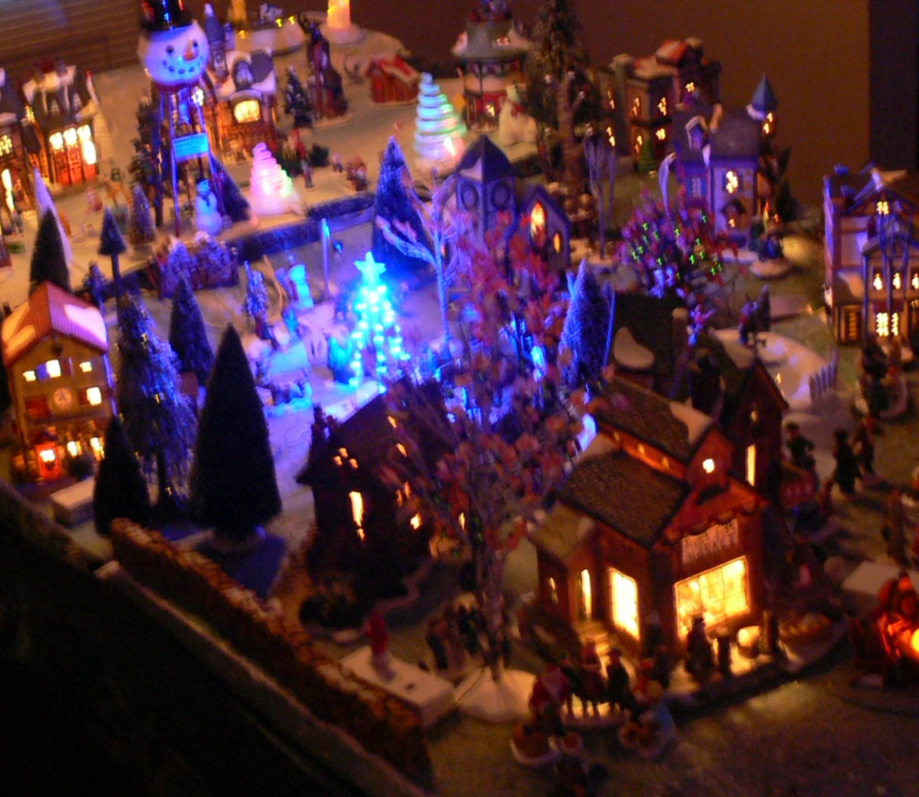 Lit up Christmas village display set
