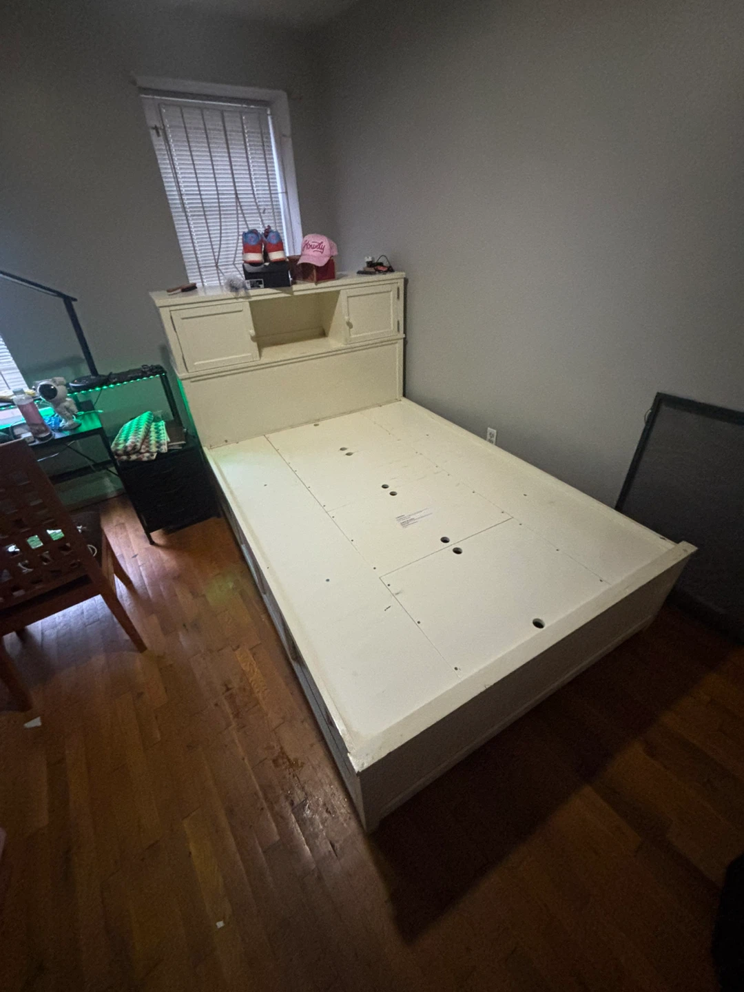 Cream Storage Bed Frame