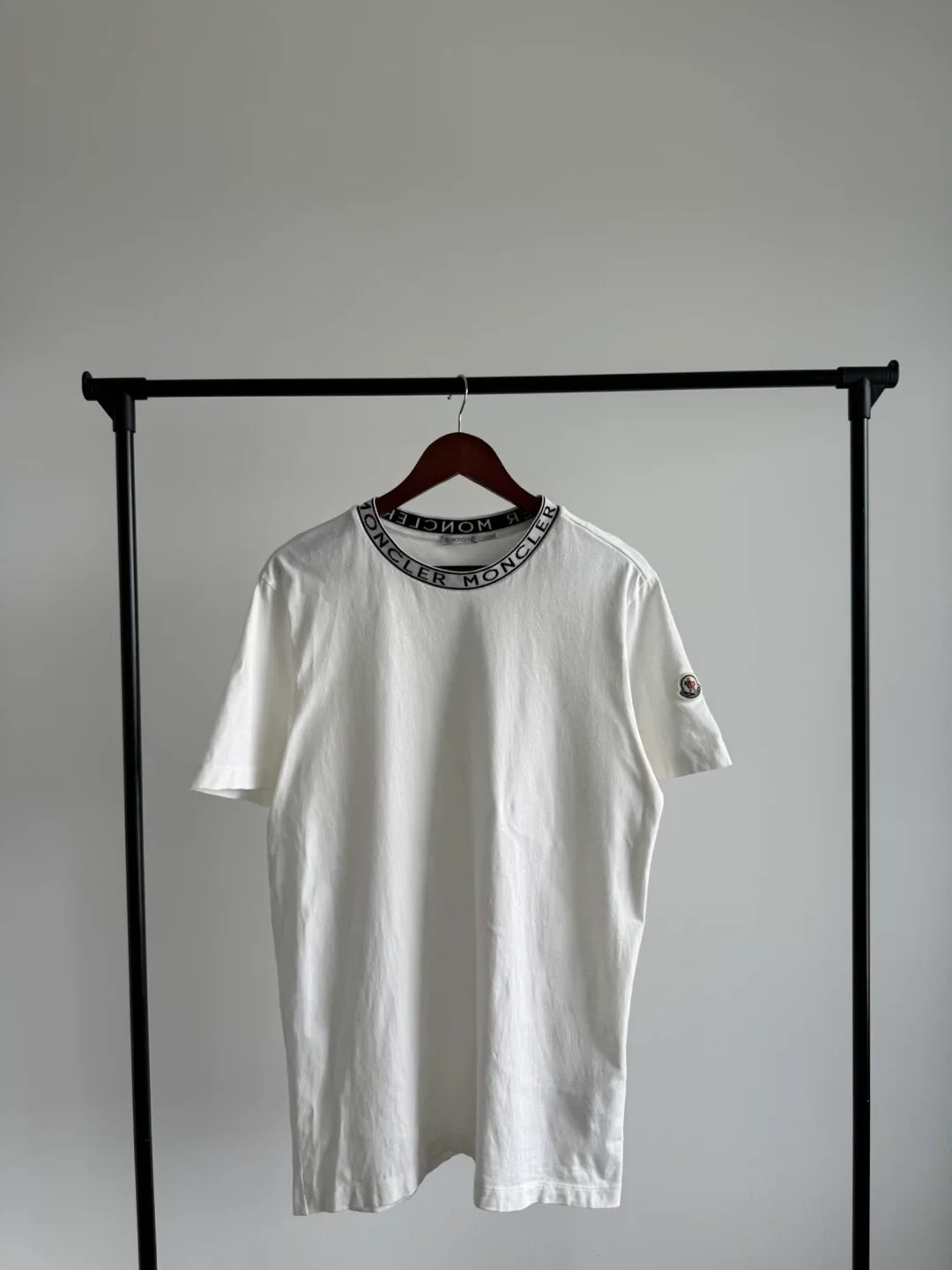 Moncler white Logo-Trimmed Cotton T-shirt Authentic