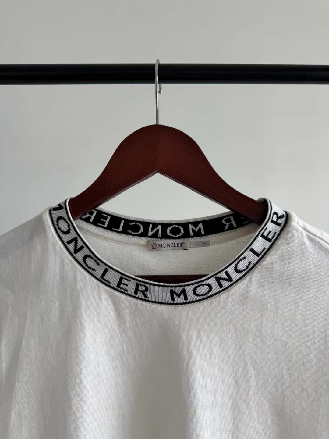 Moncler white Logo-Trimmed Cotton T-shirt Authentic - photo 4