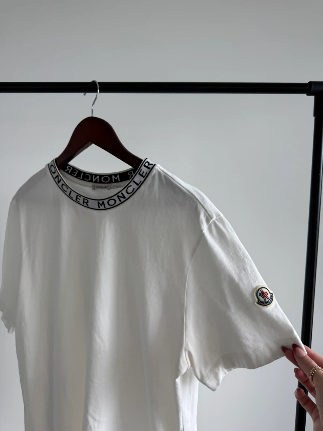 Moncler white Logo-Trimmed Cotton T-shirt Authentic - photo 5