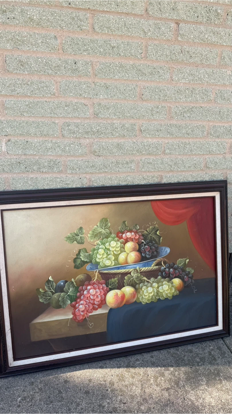 Framed Fruit Still Life Oil Painting check more photos - photo 2