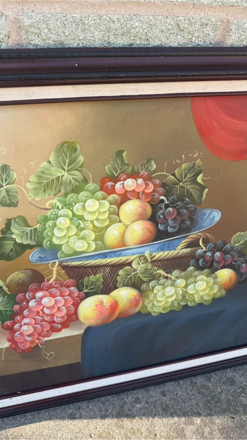 Framed Fruit Still Life Oil Painting check more photos - photo 4