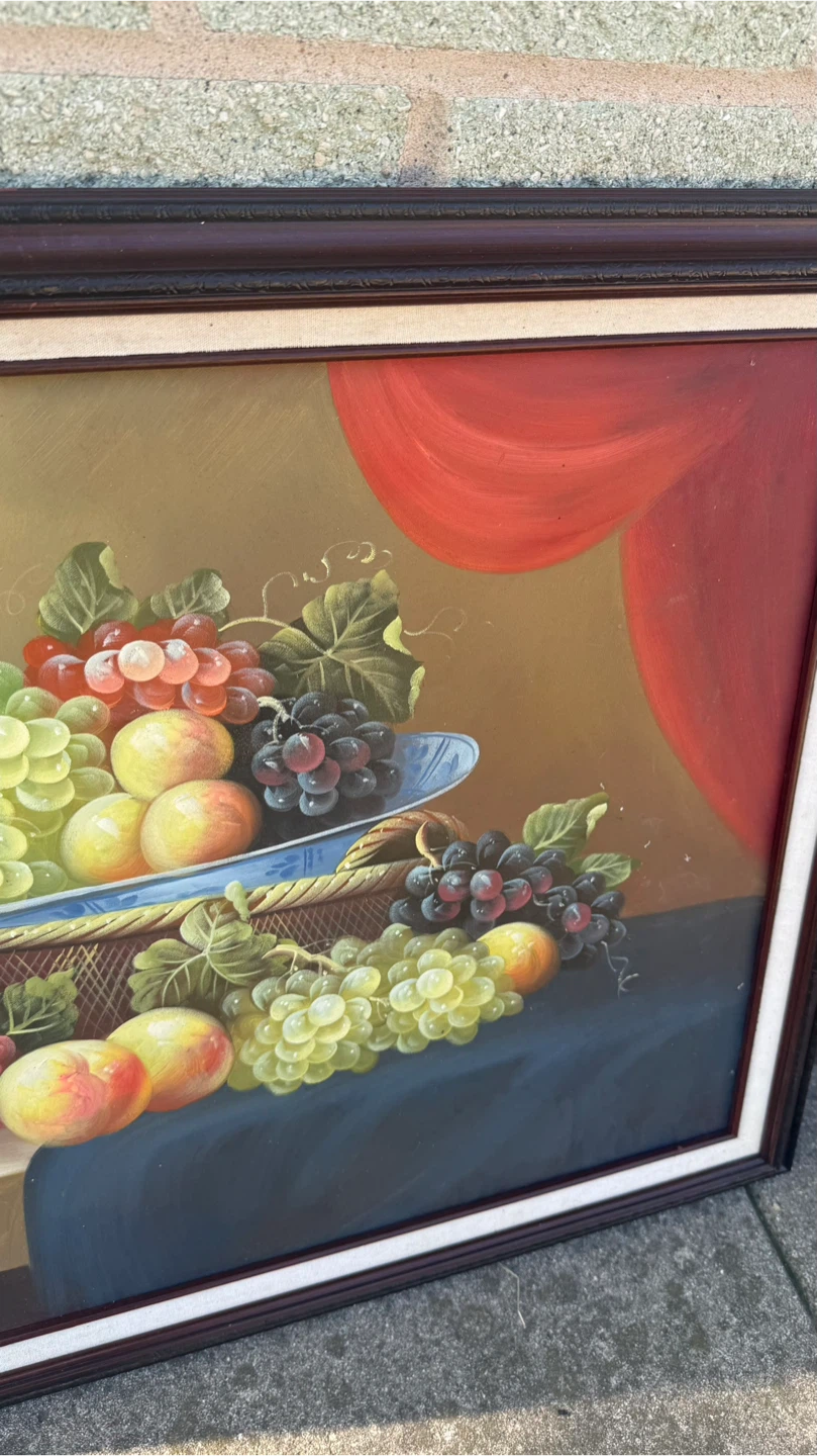 Framed Fruit Still Life Oil Painting check more photos - photo 5