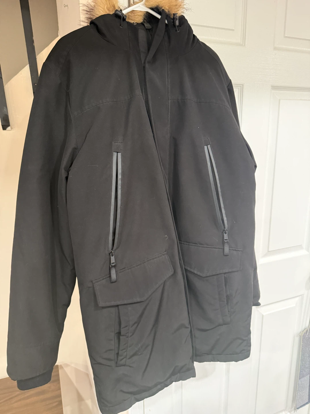 Guess Black Parka Jacket with Fur Hood - photo 5