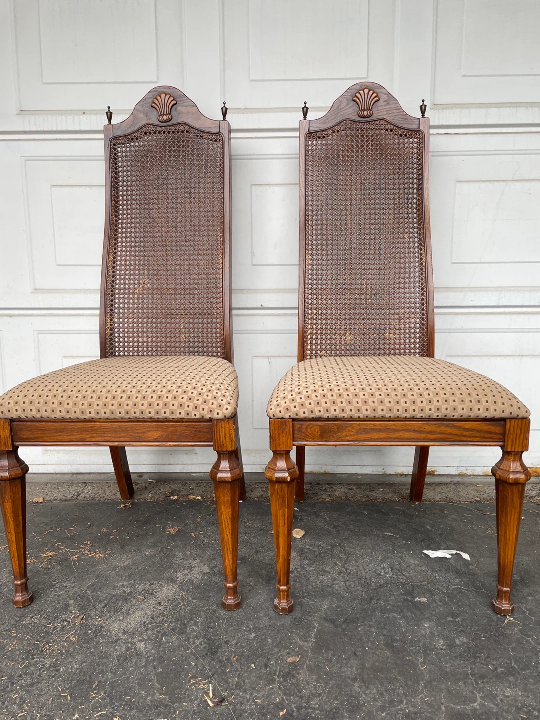 Pair of Cane Back Dining Chairs