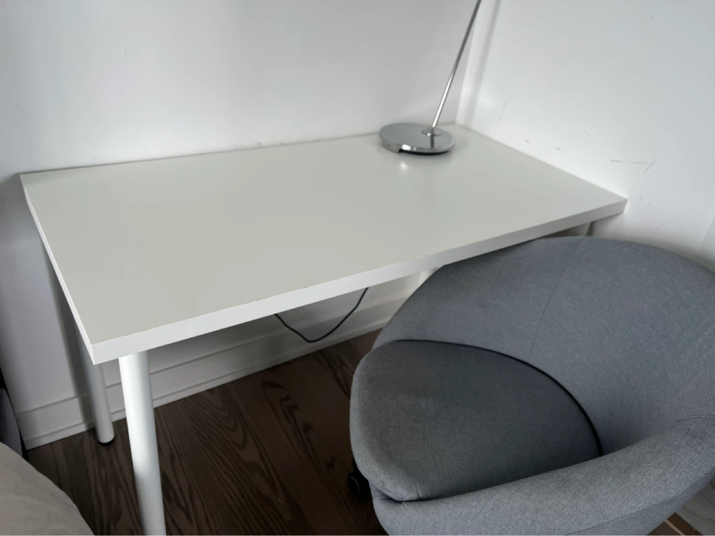 IKEA Work Study White Desk with metal legs