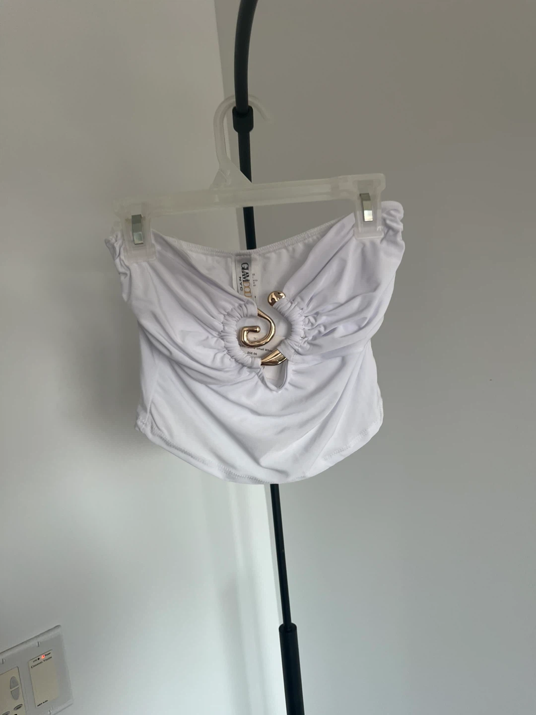 Glam Dolls NYC White Strapless Crop Top and Shorts Set - photo 2
