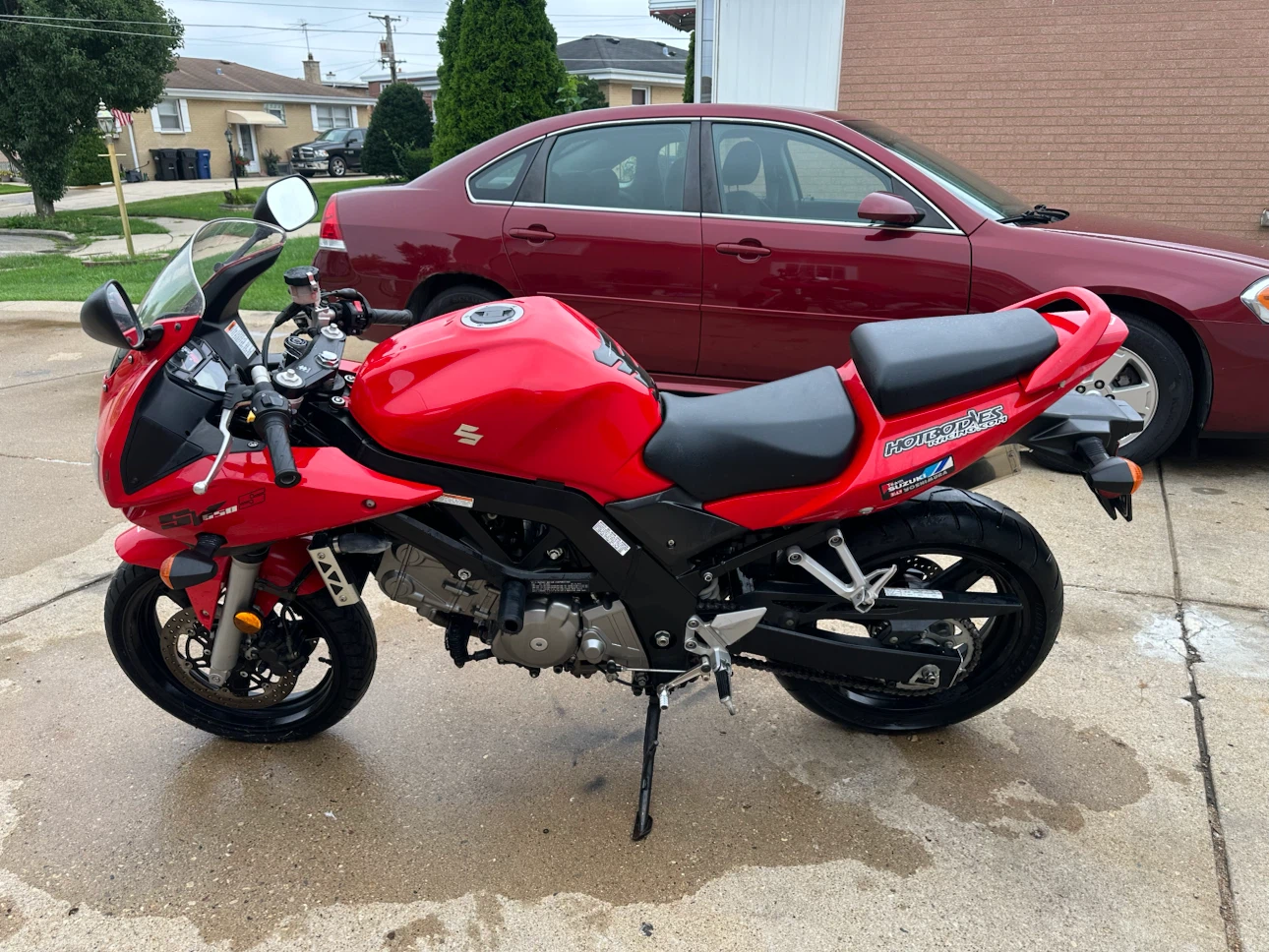 Red Suzuki SV650 Motorcycle