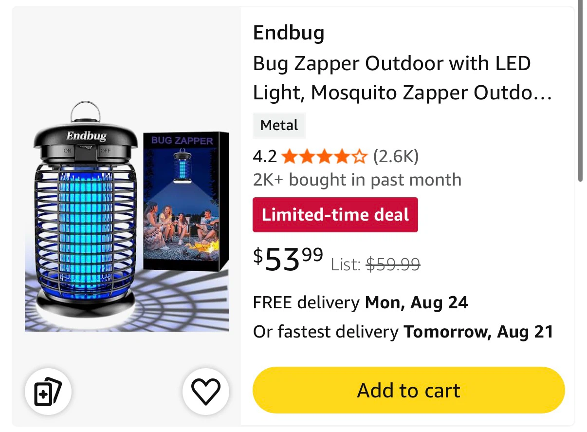 Endbug Outdoor Bug Zapper with LED Light - photo 2