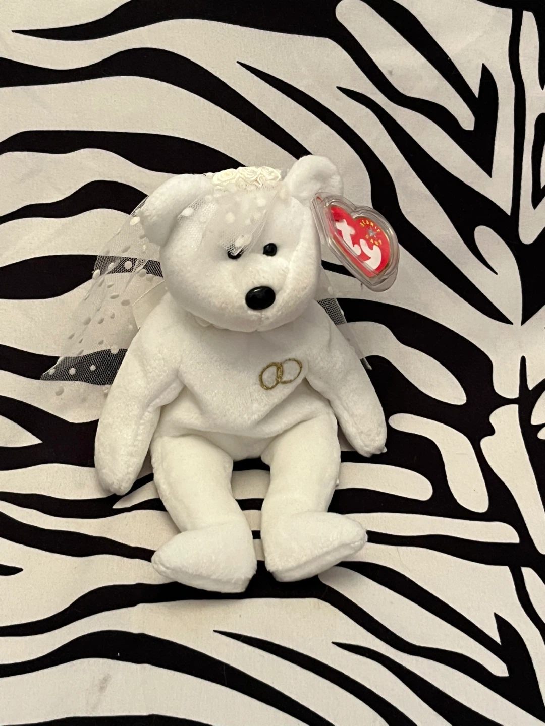 💍 Retired Ty Beanie Baby "Mrs." the Wedding Bride Bear 💍